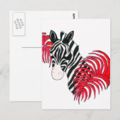 Zebra omgekeerd briefkaart (Voorkant / Achterkant)