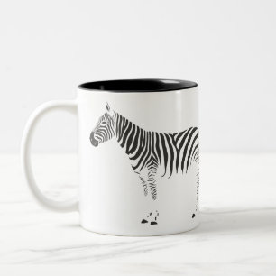 Zebra omwikkeling rond tweekleurige koffiemok