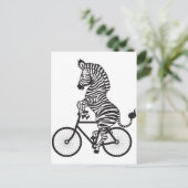 Zebra on Bike Briefkaart (Staand voorkant)