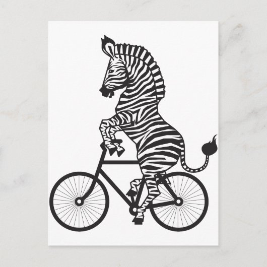 Zebra on Bike Briefkaart (Voorkant)