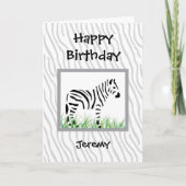 Zebra on white background kaart (Voorkant)