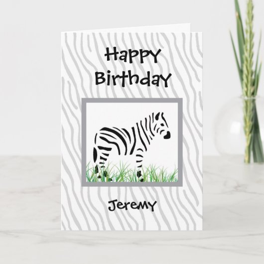 Zebra on white background kaart (Voorkant)