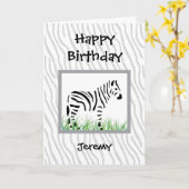 Zebra on white background kaart (Gele Bloem)