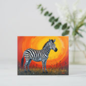 Zebra onder een heldere zon briefkaart (Staand voorkant)