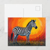 Zebra onder een heldere zon briefkaart (Voorkant / Achterkant)