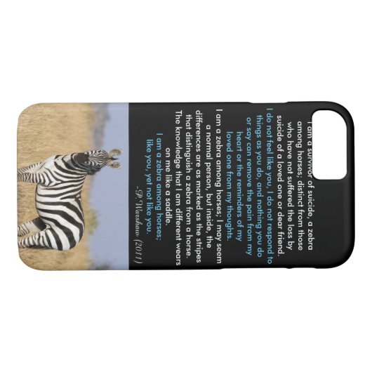 Zebra onder Horse iPhone 7 Hoesje (Achterkant (Horizontaal))