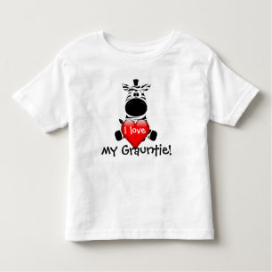 Zebra ontwerp met "Ik hou van mijn grauntie" Kinder Shirts