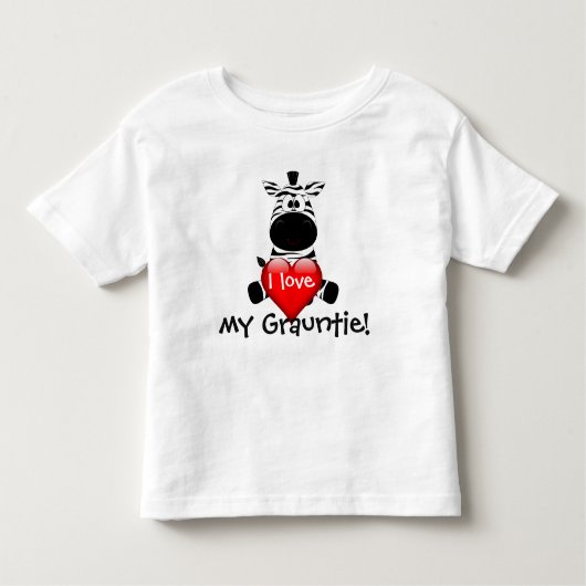 Zebra ontwerp met "Ik hou van mijn grauntie" Kinder Shirts (Voorkant)
