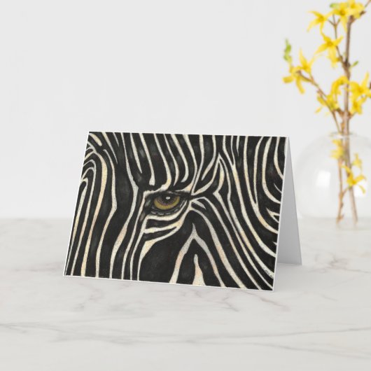Zebra Oogst Wenskaart Kaart (Gele Bloem)