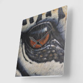 Zebra-oogwandklok Vierkante Klok (Hoek)