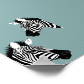 Zebra op blauw Poster (Hoek)