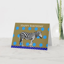 Zebra op een spotty achtergrond, Gelukkige Kaart
