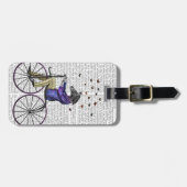 Zebra op fiets bagagelabel (Voorkant horizontaal)