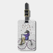 Zebra op fiets bagagelabel (Voorkant verticaal)