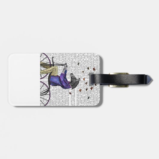 Zebra op fiets bagagelabel (Achterkant horizontaal)