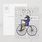 Zebra op fiets briefkaart (Voorkant / Achterkant)