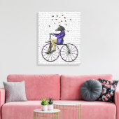 Zebra op fiets canvas afdruk (Insitu (Woonkamer))