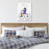 Zebra op fiets canvas afdruk (Insitu (Slaapkamer))