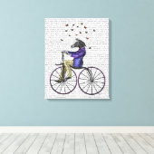 Zebra op fiets canvas afdruk (Insitu (Houten vloer))