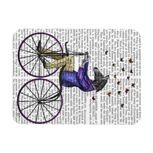 Zebra op fiets magneet (Horizontaal)