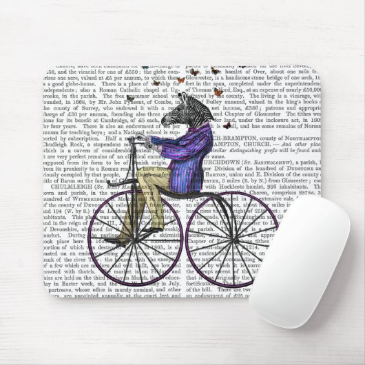 Zebra op fiets muismat (Met muis)