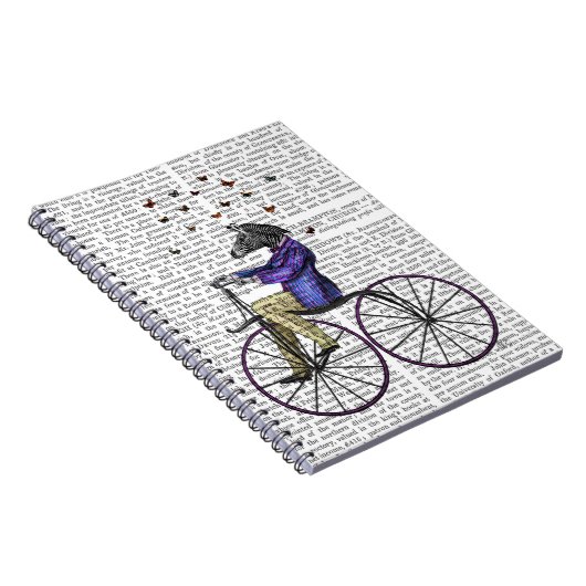 Zebra op fiets notitieboek (Rechterzijde)