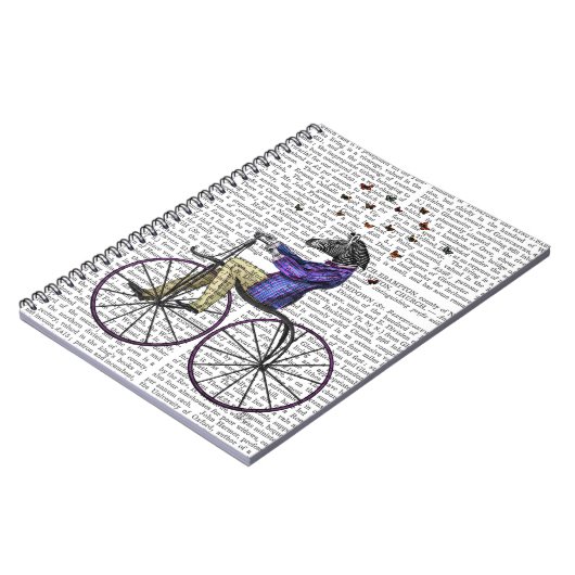 Zebra op fiets notitieboek (Linkerzijde)