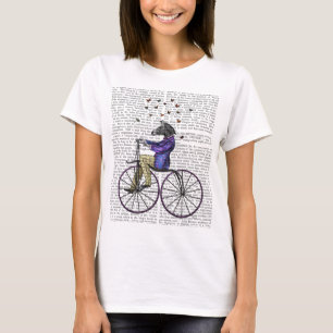 Zebra op fiets t-shirt