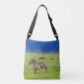 Zebra op grasland in Afrika Crossbody Tas (Voorkant)