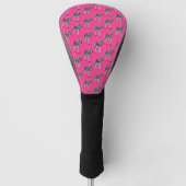 Zebra op het Hoesje van het warme roze Golfhoofd Golfheadcover (Voorkant)