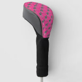 Zebra op het Hoesje van het warme roze Golfhoofd Golfheadcover (Schuin)