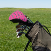 Zebra op het Hoesje van het warme roze Golfhoofd Golfheadcover (Insitu)