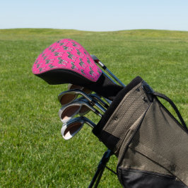 Zebra op het Hoesje van het warme roze Golfhoofd Golfheadcover