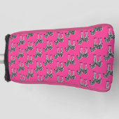 Zebra op hete roze golf headcover (Voorkant)