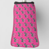 Zebra op hete roze golf headcover (Draai 90)