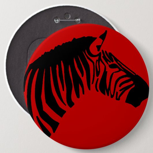 ZEBRA OP RODE BUTTON (Voorkant /achterkant)