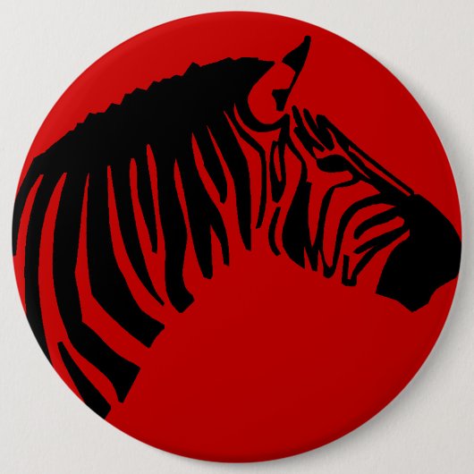 ZEBRA OP RODE BUTTON (Voorkant)