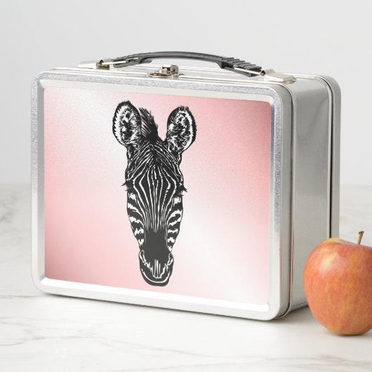 Zebra op roze (In situ)