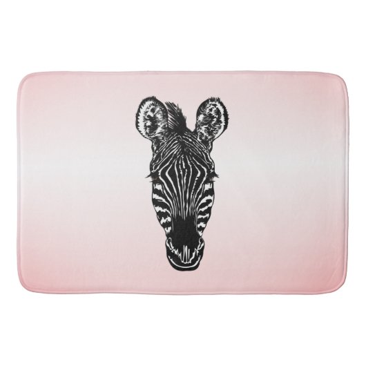 Zebra op roze badmat (Voorkant)