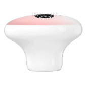 Zebra op roze keramische knop (Zijkant)