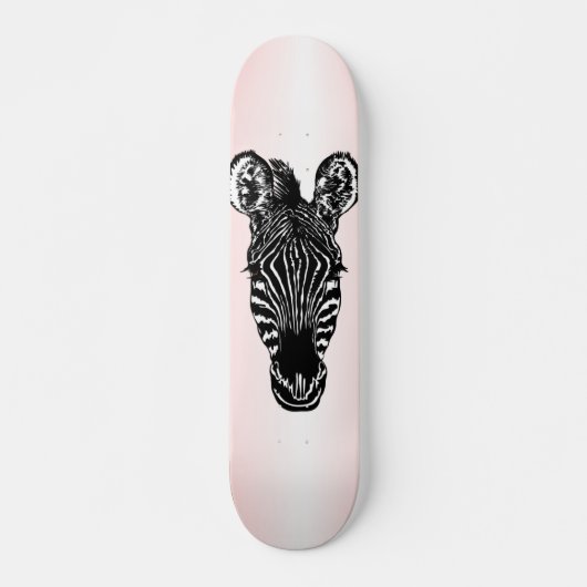 Zebra op roze persoonlijk skateboard (Voorkant)