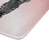 Zebra op roze snijplank (Hoek)