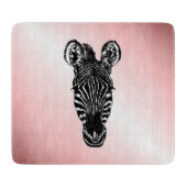 Zebra op roze snijplank (Voorkant)
