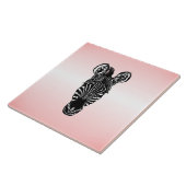 Zebra op roze tegeltje (Zijkant)