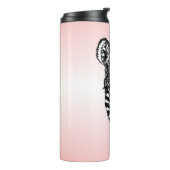 Zebra op roze thermosbeker (Gedraaid links)