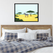Zebra op safari canvas afdruk (Insitu (Slaapkamer))
