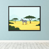 Zebra op safari canvas afdruk (Insitu (Houten vloer))