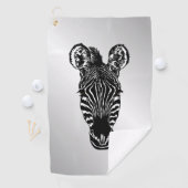 Zebra op Silver Golfhanddoek (Insitu)