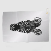 Zebra op Silver Golfhanddoek (Horizontaal)