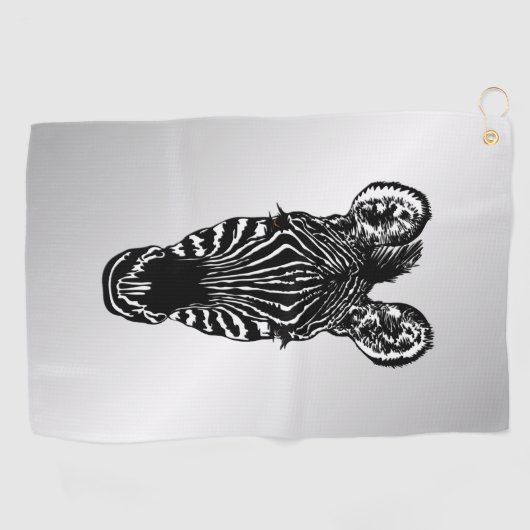 Zebra op Silver Golfhanddoek (Horizontaal)